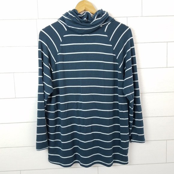 Lou & Grey Signaturesoft Cowl Neck Top Teal Blue - Picture 3 of 6